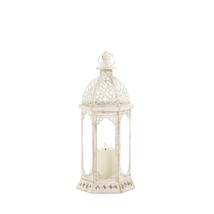 Graceful Distressed Small White Lantern - $34.00