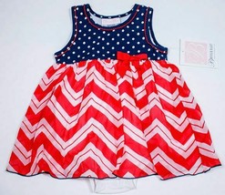 BONNIE BABY NWT BABY GIRLS 24M PATRIOTIC DRESS FOURTH OF JULY RED WHITE ... - $15.83