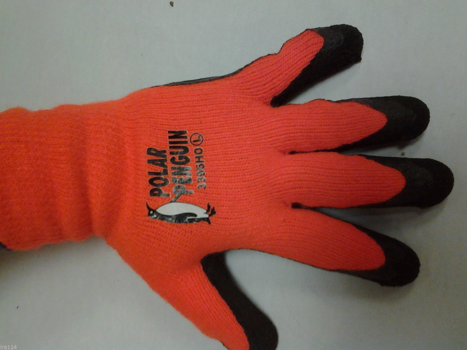 Size Large MAJESTIC HI-VIZ UNLINED BLAZE ORANGE RUBBER PALM GLOVE SUMMER PENGUIN