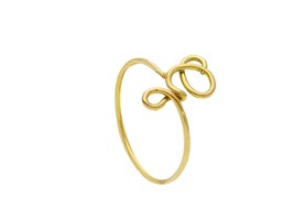 18K YELLOW GOLD SMOOTH WIRE 1mm RING, LETTER INITIAL G LENGTH 10mm 0.4" image 1