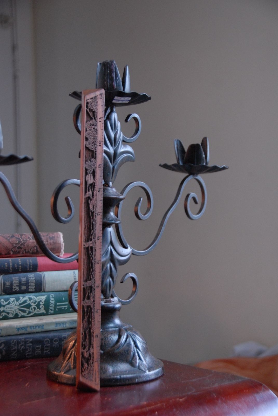 CANDLE HOLDER OIL RUBBED BRONZE FINISH CAST METAL 3 LIGHT TAPER