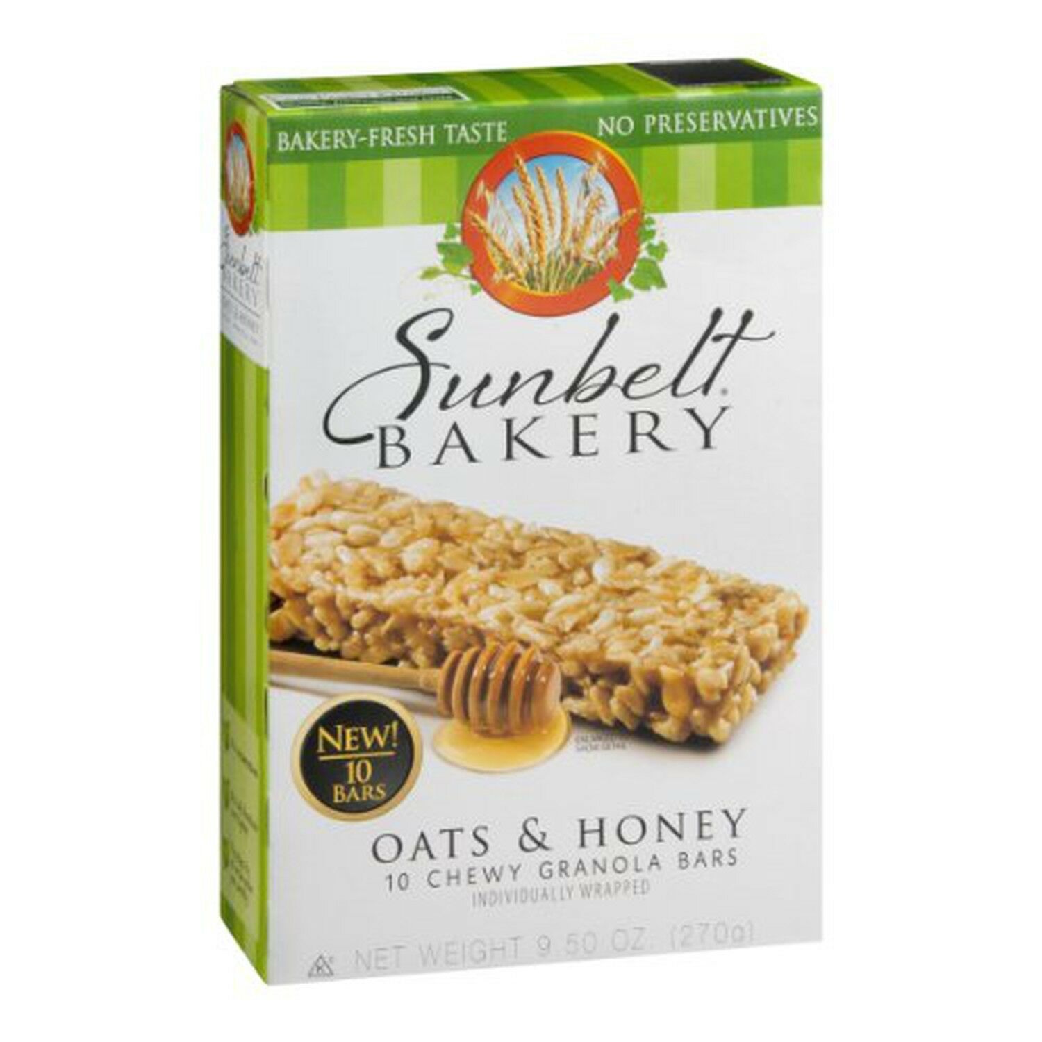 Sunbelt Bakery Granola Bars Chewy Oats & Honey 10 CT box of granola bars Cereal & Breakfast Bars