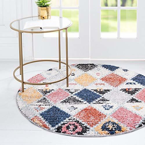 Primary image for Rugs.com Morocco Collection Rug  7 Ft Round Multi High-Pile Rug Perfect for Kit