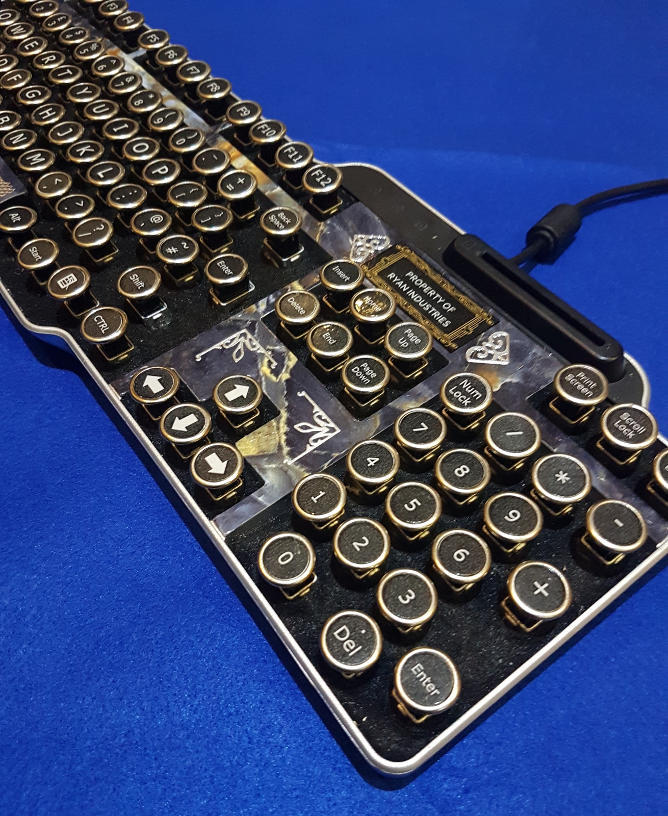 Handcrafted Bioshock Black Marble USB Steampunk Typewriter Keyboard ...