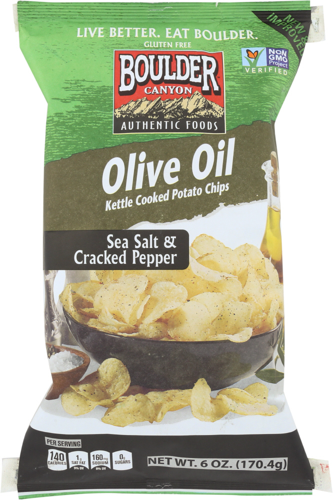BOULDER CANYON Kettle Cooked Potato Chips Olive Oil Sea Salt and