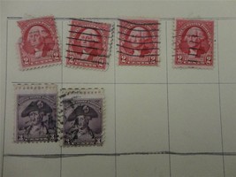 Lot of 6 Vintage 1932 US Postage Stamp Washington 2c Rose 3c Violet - $14.94