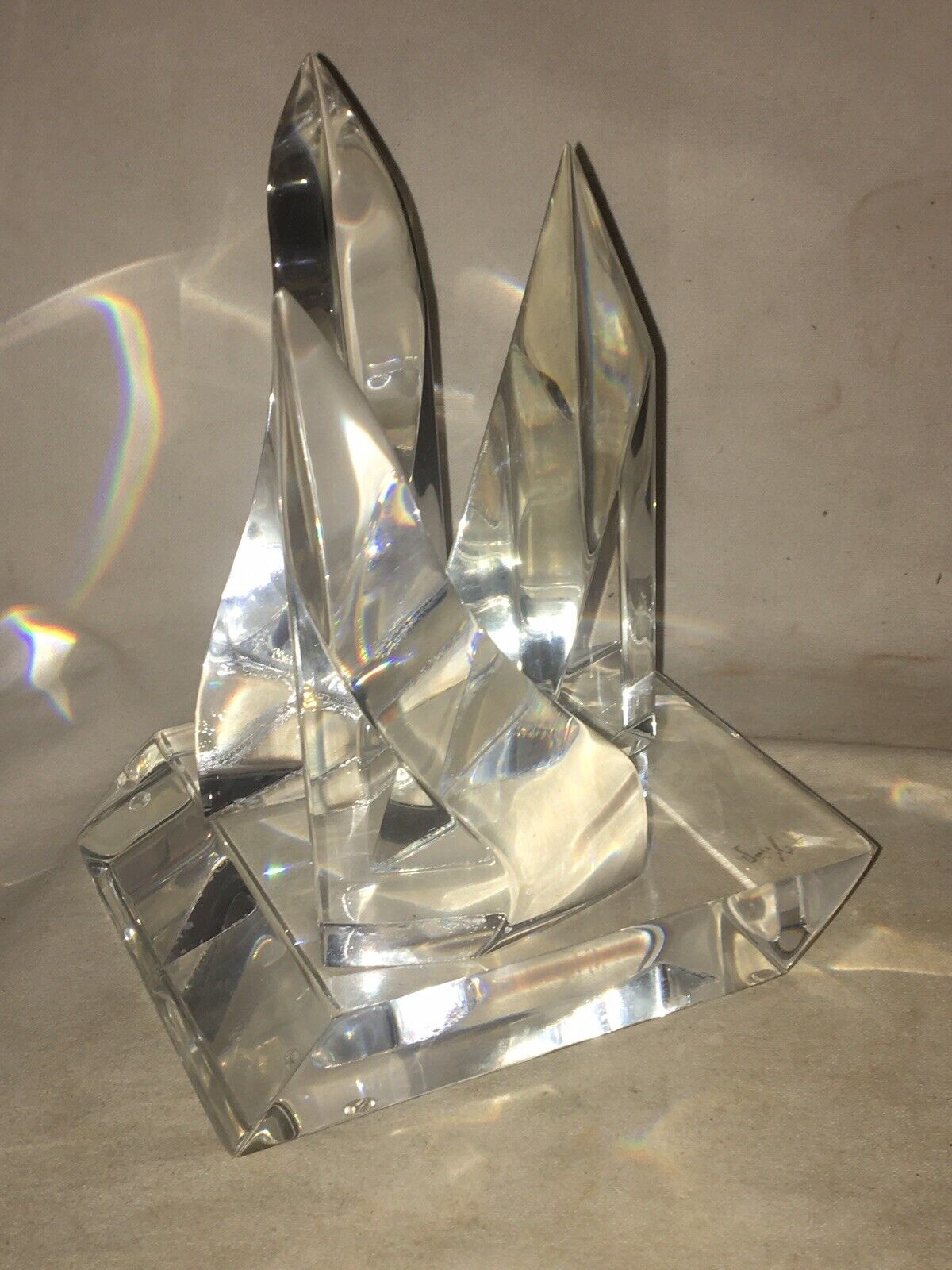 VAN TEAL LUCITE ACRYLIC SCULPTURE POST MODERNISM SIGNED VINTAGE - Art ...