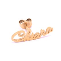 925 STERLING SILVER ROSE EARRINGS, WRITTEN NAME CHIARA, MADE IN ITALY image 1