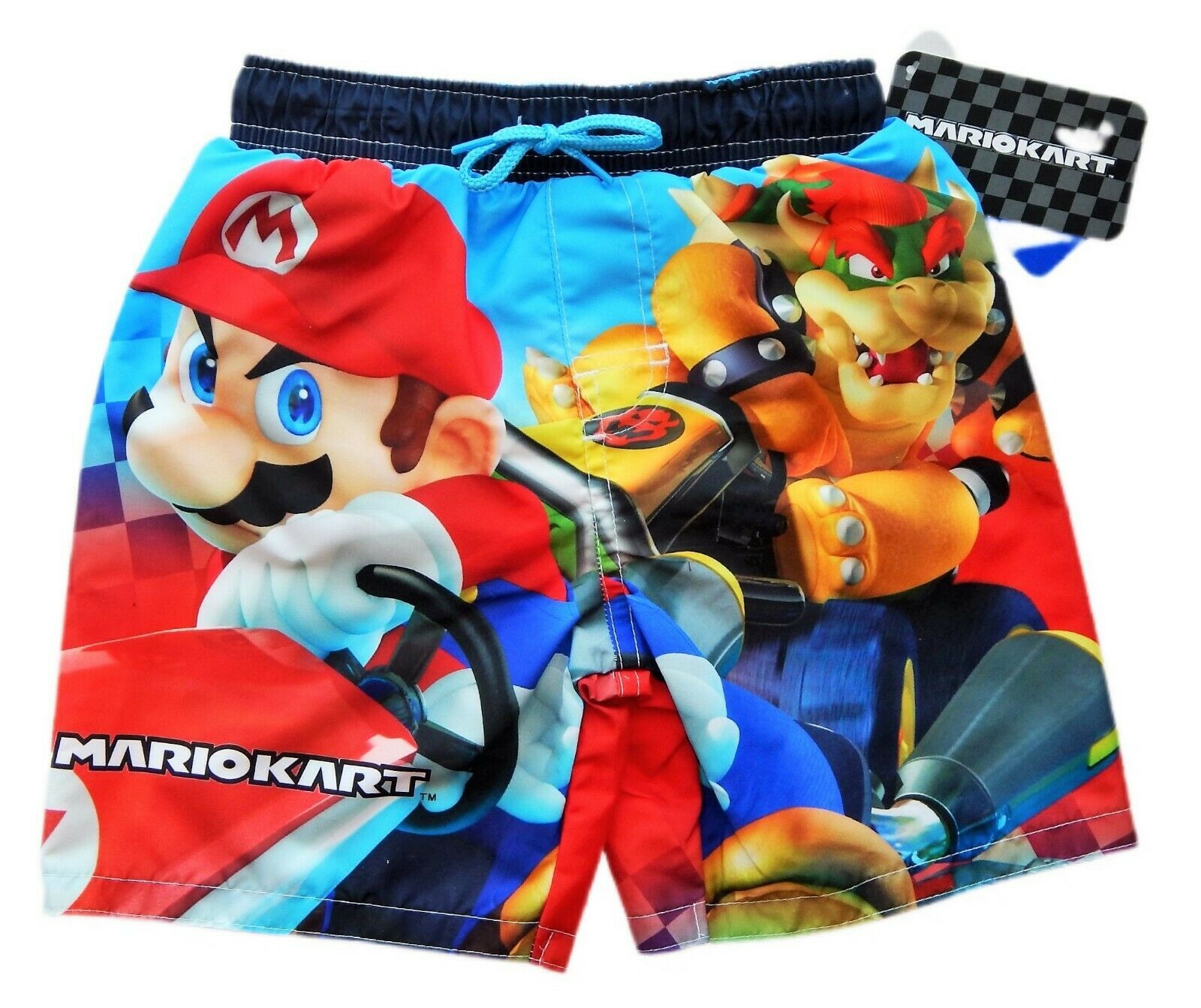 MARIOKART MARIO BOWSER UPF-50 Swim Trunks Bathing Suit Boys Size 4, 5-6 ...