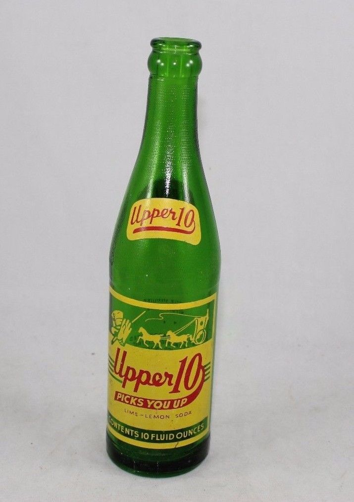 UPPER 10 oz Soda Bottle Nehi Bottling Co. 1952 DuraGlas Green Marlin
