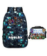 Roblox Backpack Package Summer Series Lunch Box Blue Grid Schoolbag Daypack - $45.99