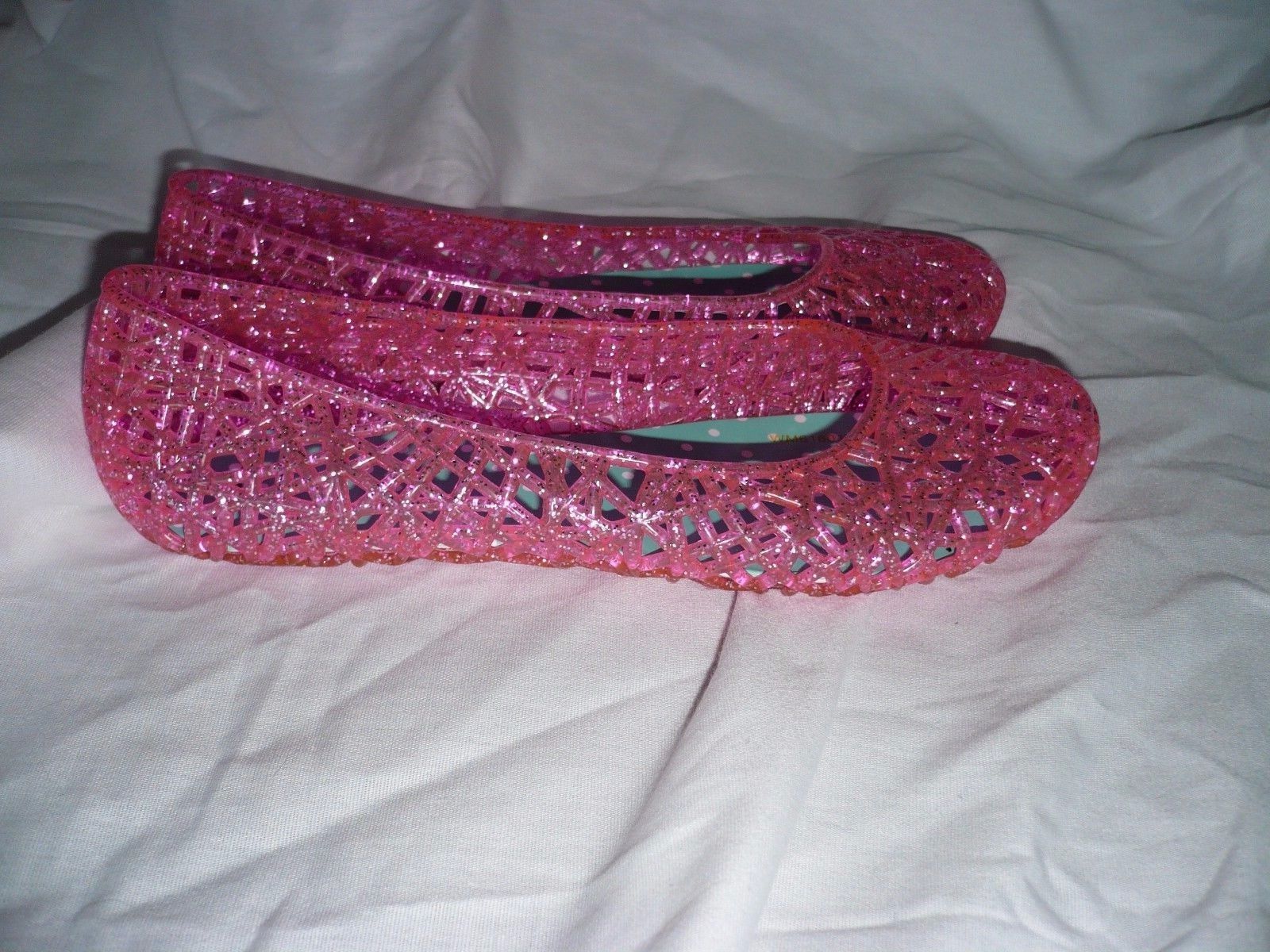 Details about   Girls Walmart Brand Jelly Ballet Flat Shoes Pink Glitter Size 3 NEW