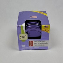 Purple Ball Design Series 6 Lids With Bands Regular Mouth  - $14.96
