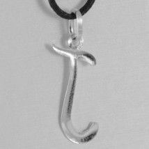 18K WHITE GOLD PENDANT CHARM INITIAL LETTER J, MADE IN ITALY 1.0 INCHES, 25 MM image 2