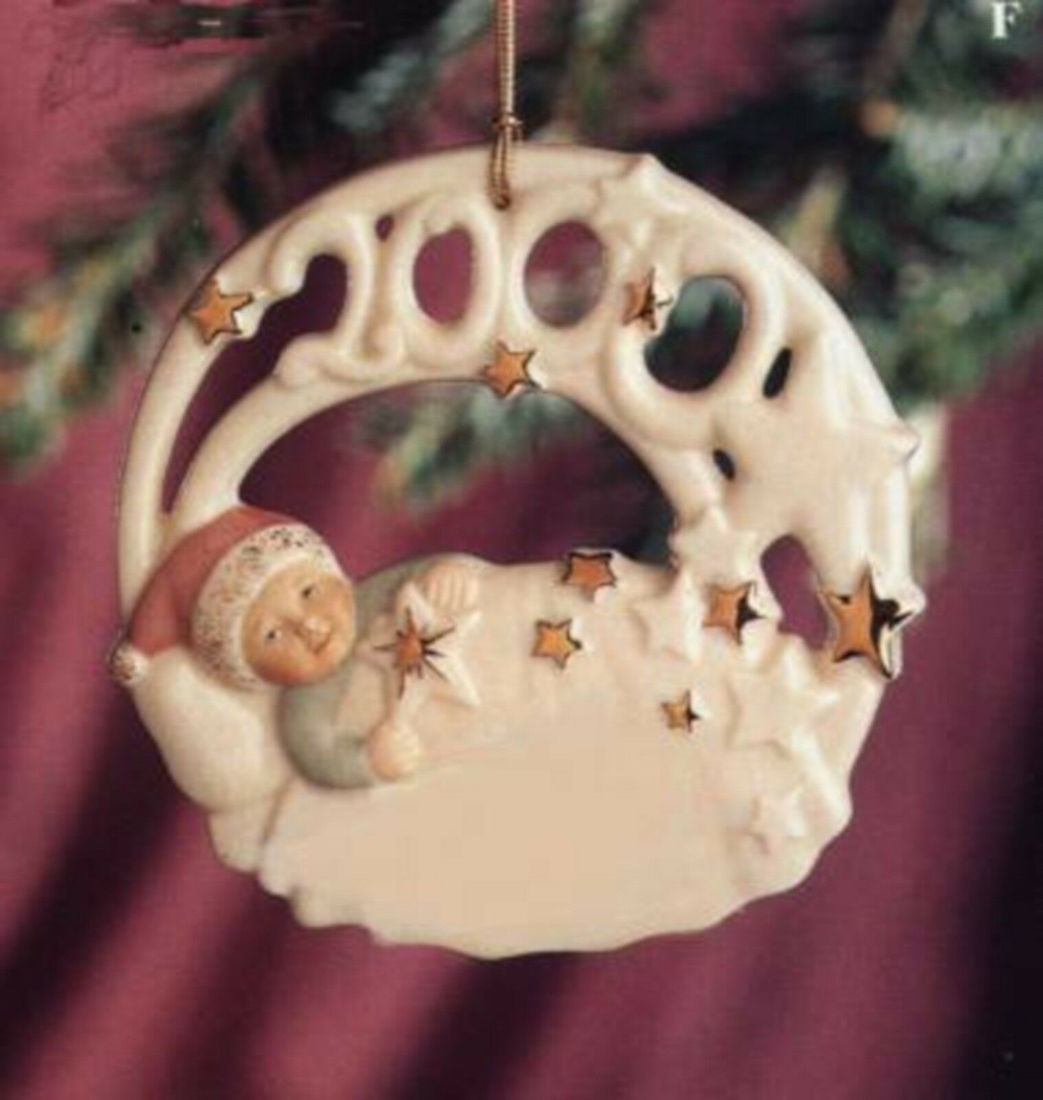 Primary image for Baby's First Xmas Ornament - Lenox Fine China w/ Stars for Millennium Baby NEW
