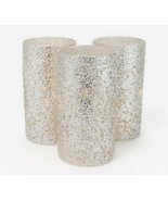S/3 6&quot; Illuminated Beaded Glass Pillars by Valerie in Champagne - $43.62