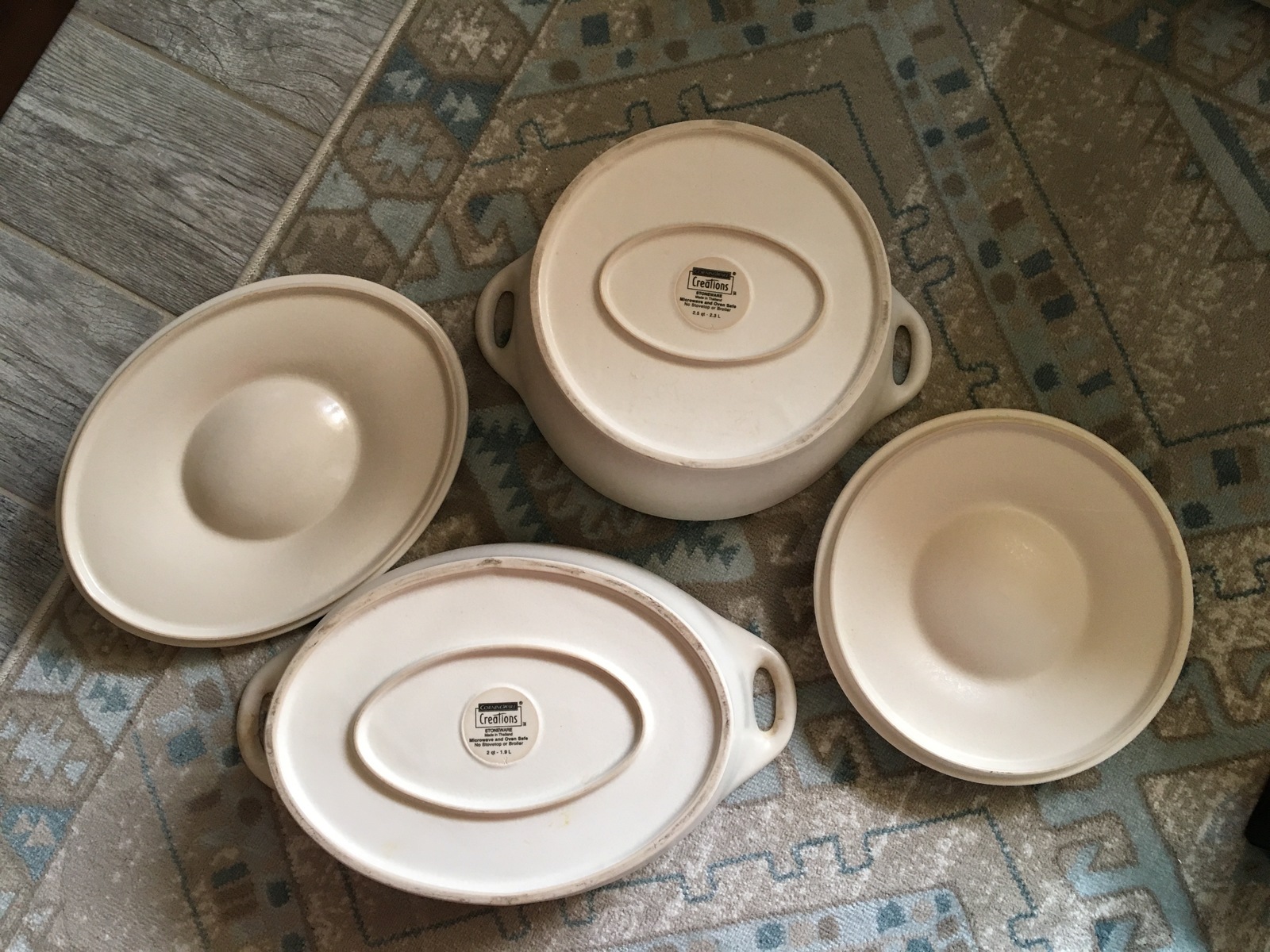 Vintage 2000 Corning Ware CREATIONS KHAKI Stoneware Crock Pot & Roaster (set/2) Other Bakeware
