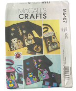 McCall&#39;s Crafts Pattern M5407 Size OSZ Dog Appliques Tote and Bag UNCUT - $6.80
