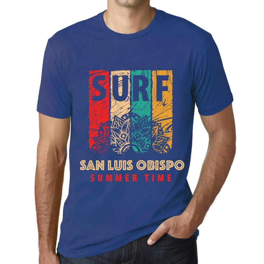 Men’s Graphic T-Shirt Surf Summer Time SAN LUIS OBISPO Royal Blue