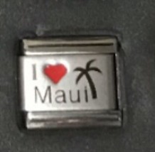I Red Heart Love Maui Wholesale Italian Charm Link 9MM K37 - $10.00