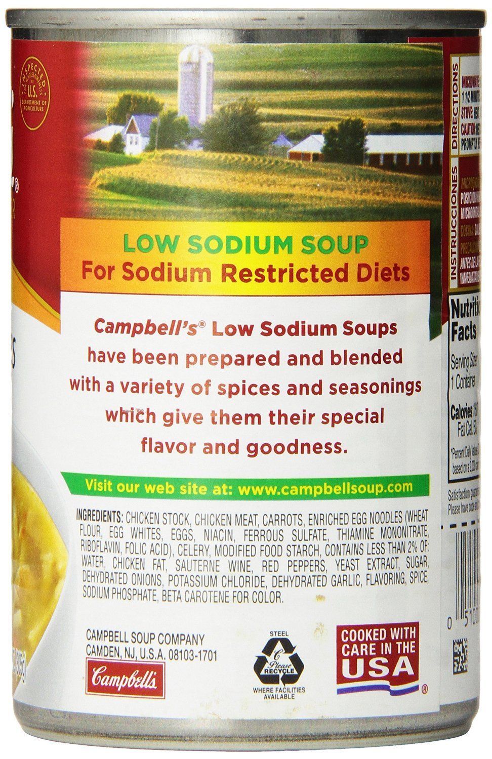 Campbells Low Sodium Chicken Noodle Soup 1075 Oz Pack Of 12 Soups And Stews