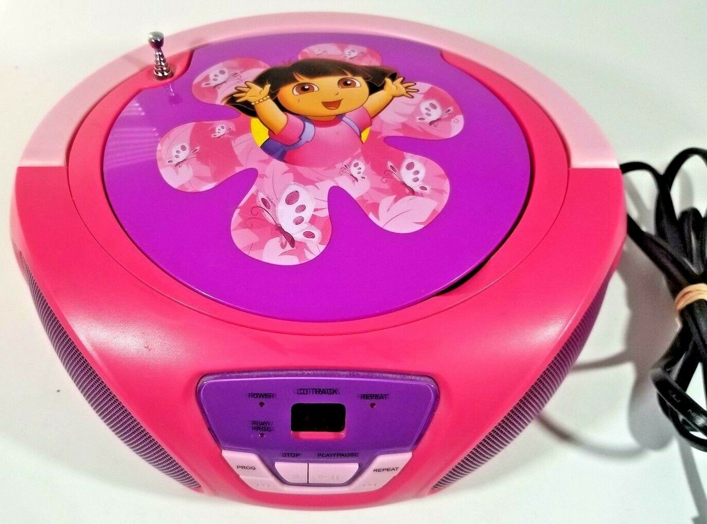 Dora The Explorer Portable CD Player Boombox AM/FM Radio Pink and ...