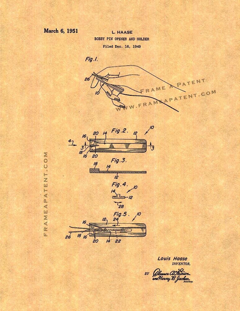 Bobby Pin Opener and Holder Patent Print