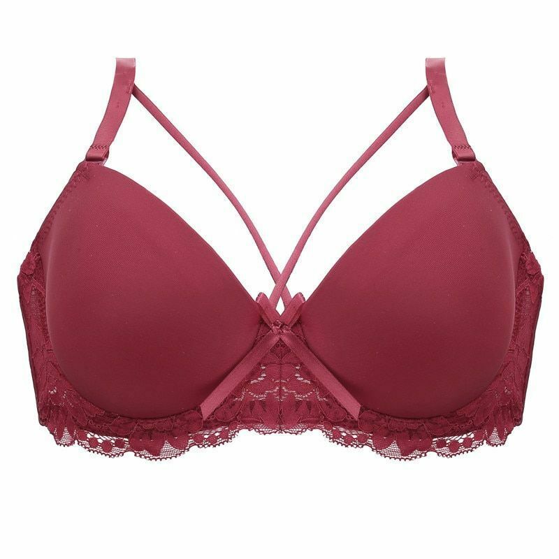 Plus Size Bra Seamless Women Adjustable Strap Lace Push Up Underwire ...