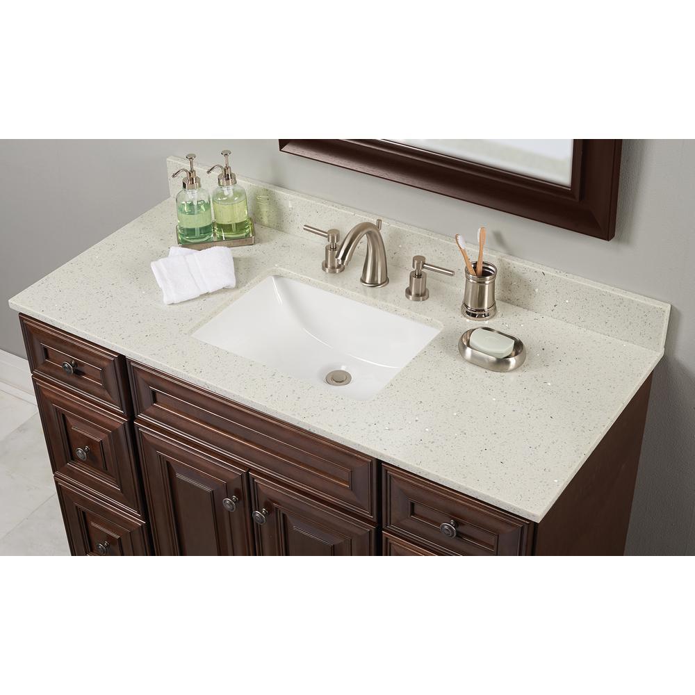 MSI Bathroom Vanity Top 49 in. W Single Sink Overflow Drain Quartz
