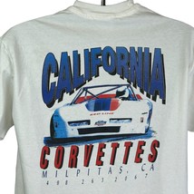 Vintage 90s California Corvettes T Shirt Chevrolet Drag Racing Milpitas Large - $44.17