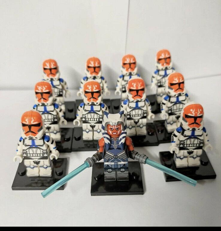 11pcs/set Star Wars Ahsoka Tano Leader 332nd Company Clone Trooper Minifigures