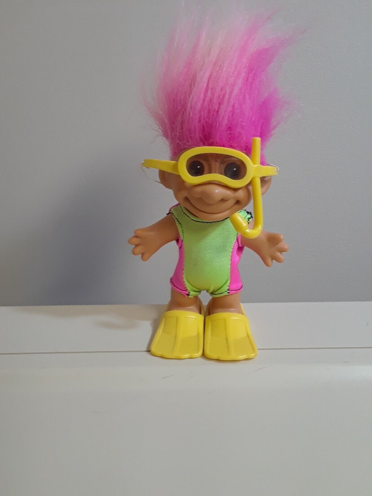 Russ Troll Scuba Diver Doll Pink Hair Scuba Mask & Snorkel & Flippers ...