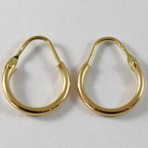 18K YELLOW GOLD ROUND CIRCLE EARRINGS DIAMETER 10 MM WIDTH 1.7 MM, MADE IN ITALY image 1