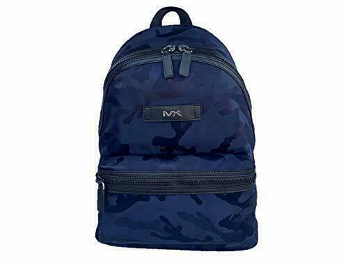 Michael Kors Kent Indigo Nylon Large Backpack Camo Navy Blue 37S0LKNB2U $398 FS