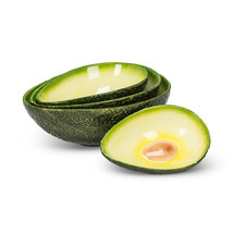 Small Avocado Shaped Nesting Serving Bowls Set of 4 Ceramic Green Charcuterie  image 1