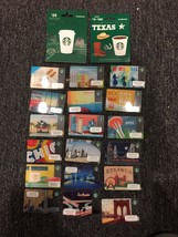 20 USA Starbucks Coffee City Card Lot Gift Cards 2011, 12, 13, 14 no value - $56.06