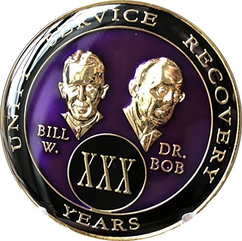 30 year AA Medallion Purple Tri-Plate Founders Bill & Bob Chip XXX