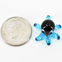 Handmade Black Blue Octopus Tiny Miniature Micro Mini Lampworking Glass Figurine image 5