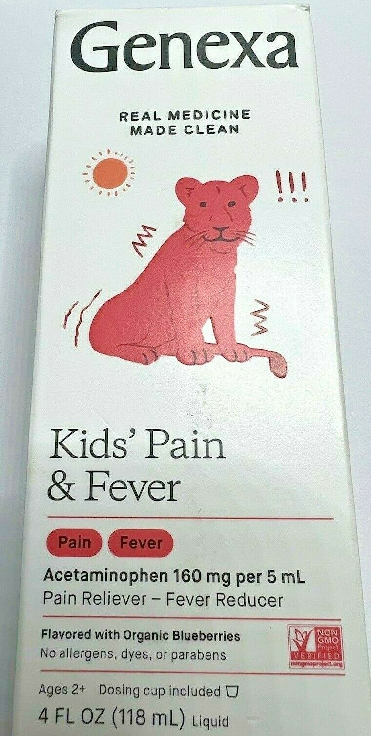 GENEXA KID'S PAIN & FEVER Acetaminophen 4oz Bottles Exp 7/2022 Pain