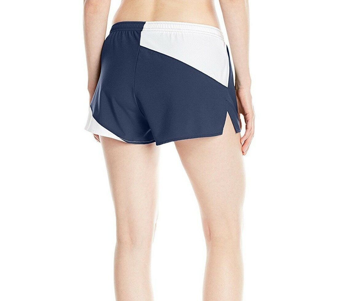ASICS Womens Gunlap 1/2 Split Exercise Running Shorts Navy/White Size