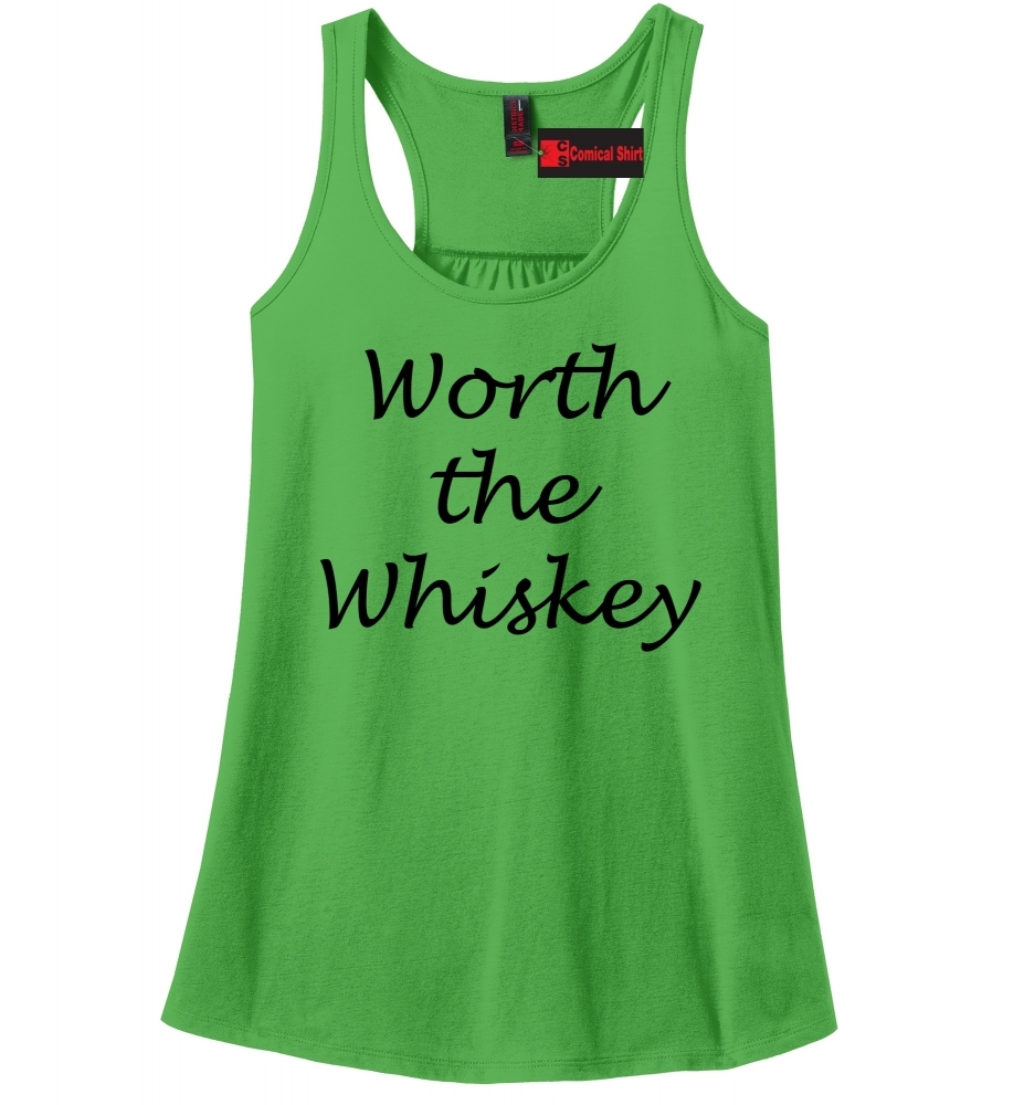 Image of Worth The Whiskey Cute Country Song Music Tee Racerback Tank Top