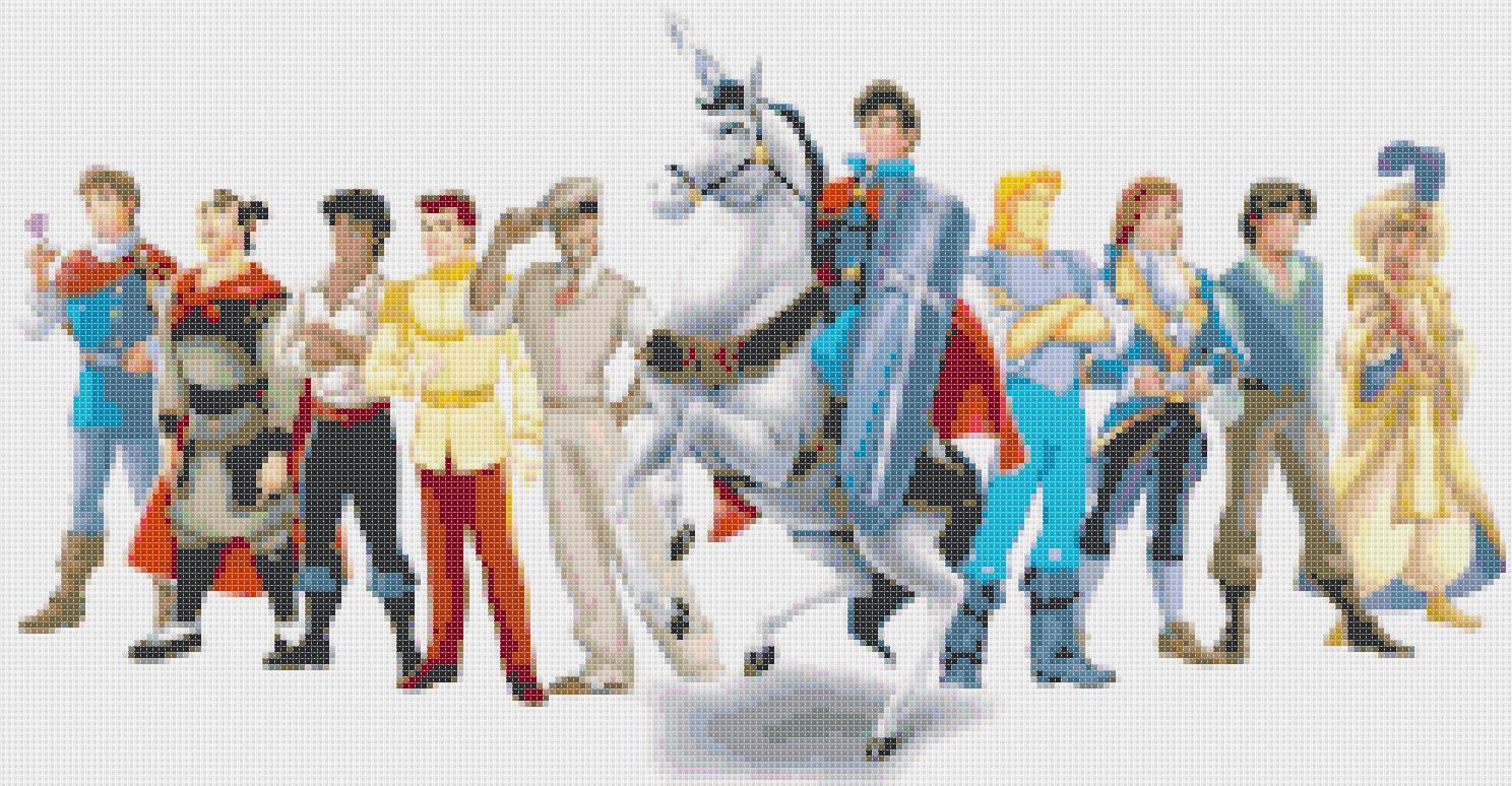 Counted Cross stitch pattern  all princes most famous 248 * 129 stitches BN908