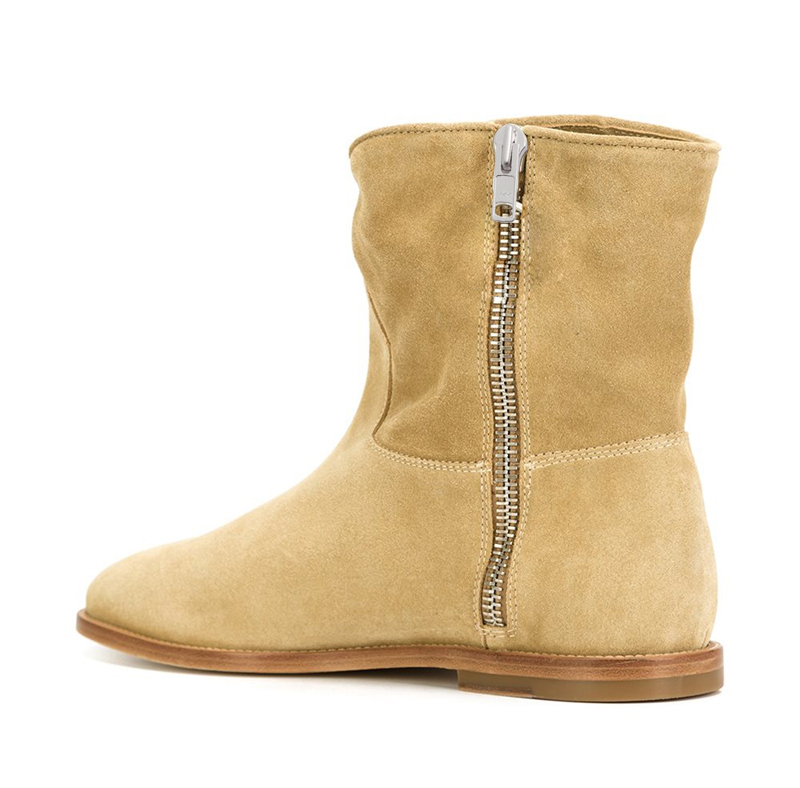 suede side zip boots
