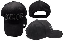 TACTICAL Police Black Letters With White Outline 3D Black Embroidered Cap Hat - $9.88