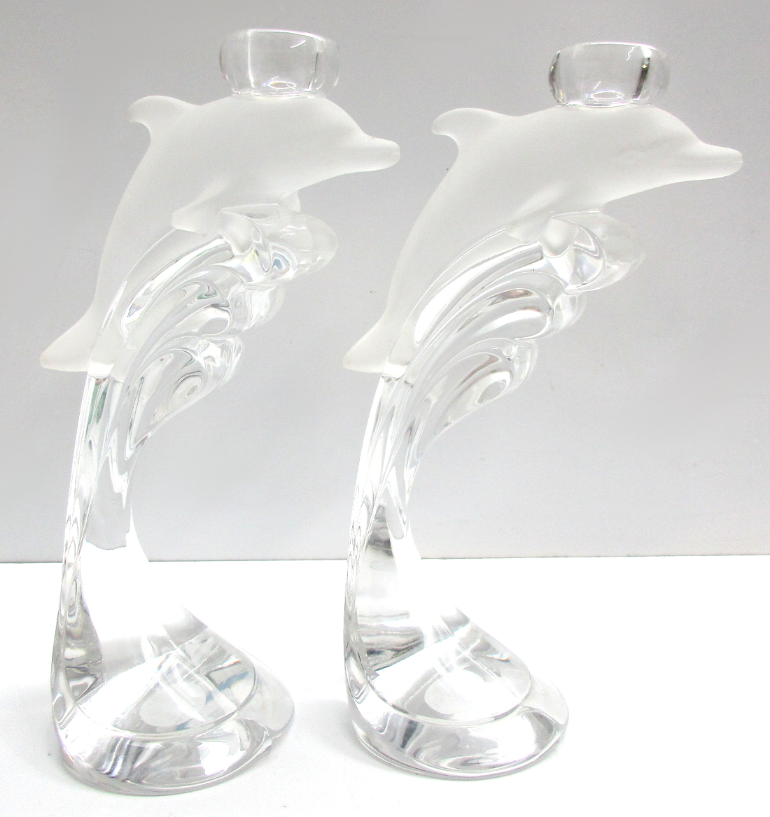 Lenox Crystal Dolphin candle holders Glass, Crystal
