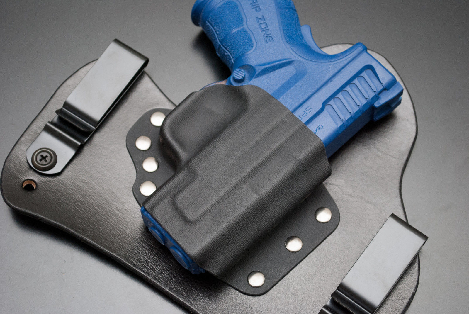 XD MOD 2 Springfield Armory Black Leather Kydex Hybrid Gun Holster IWB