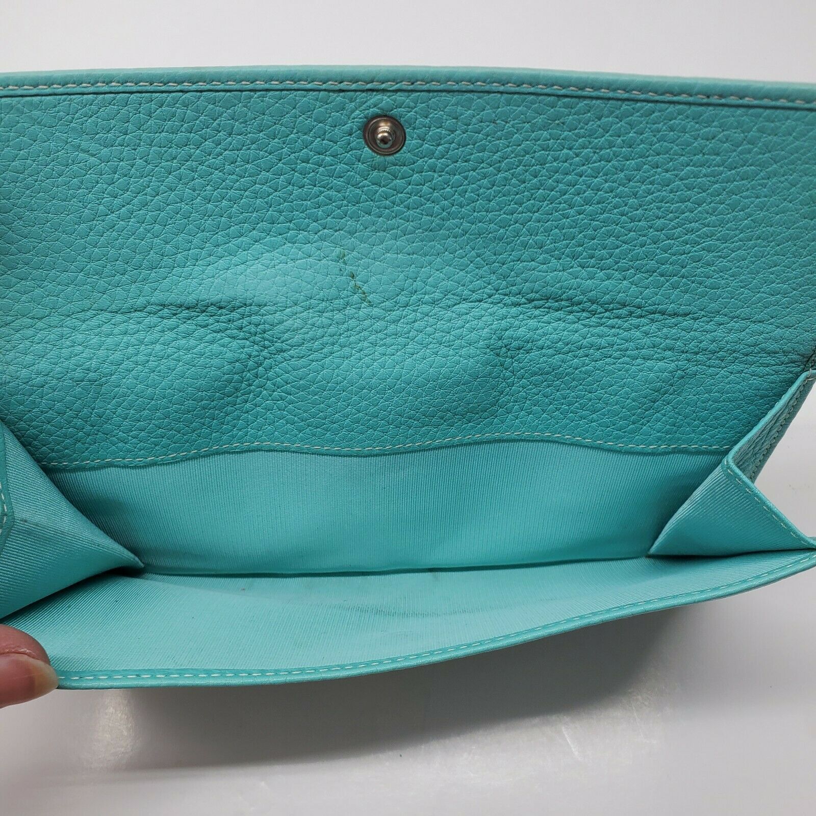 Tiffany & Co. Leather Wallet Teal Blue Turnlock Made Italy - Women&#39;s Bags & Handbags