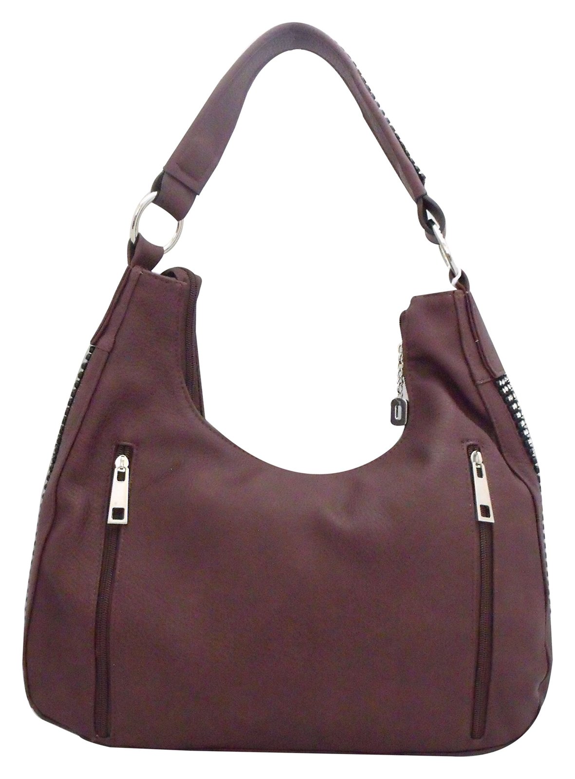 Roma Leathers Concealed Carry Purse Rhinestone Hobo Gun Purse (Wine