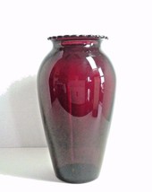 Royal Ruby Red Vintage Anchor Hocking Depression Glass Hoover 9&quot; Flower ... - $12.99