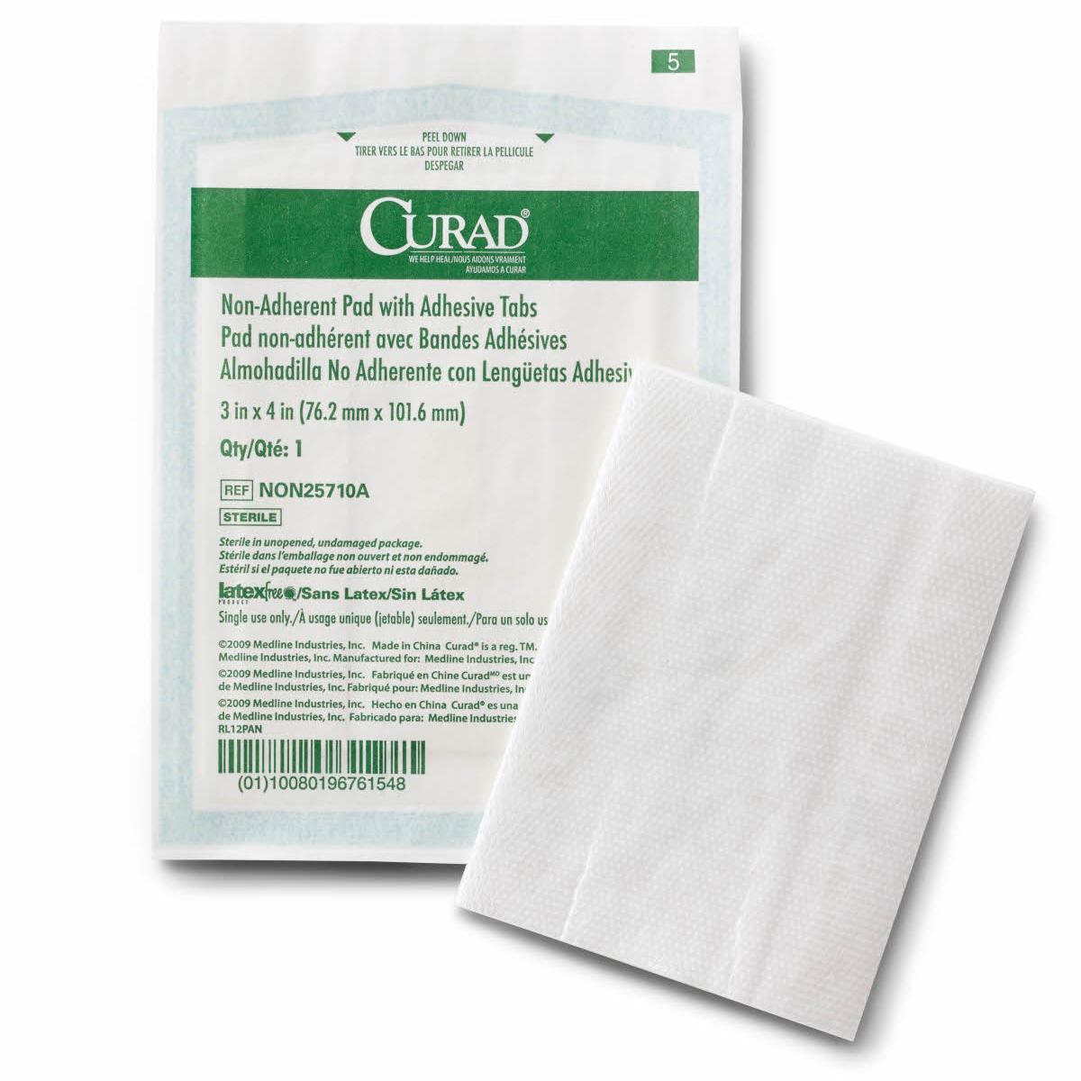 CURAD Sterile Non Adherent Pads Pad, 3" x 4" Box of 100 Bandages